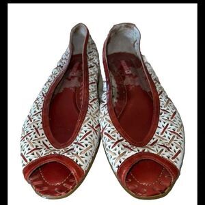 Pikolinos Romana Woven Leather Peep Toe Women’s Flats Size‎ 40(9.5-10)